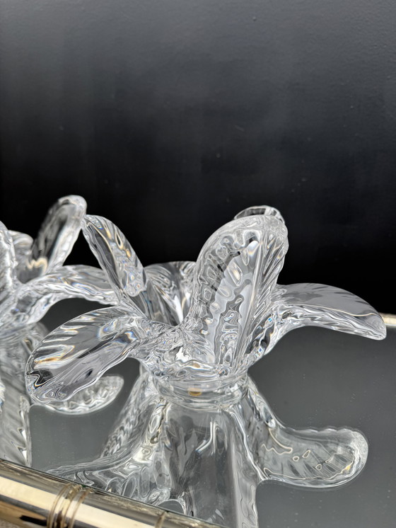 Image 1 of Vassoio portaoggetti in cristallo a forma di palma degli anni '70