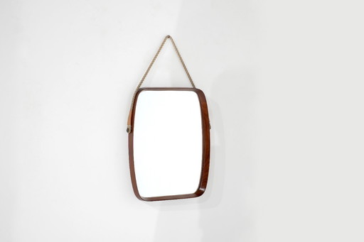 Vintage rectangular wooden mirror, Italy, 1960s.