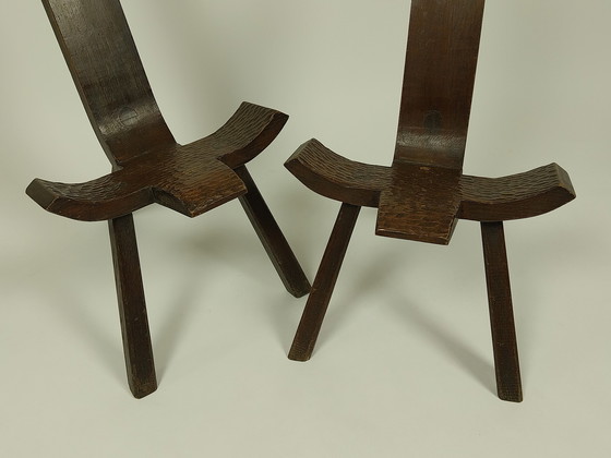 Image 1 of Set van 2 Vintage Houten Krukjes
