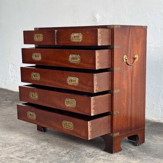 Image 1 of British Mahogany Military Chest, Early 1900s