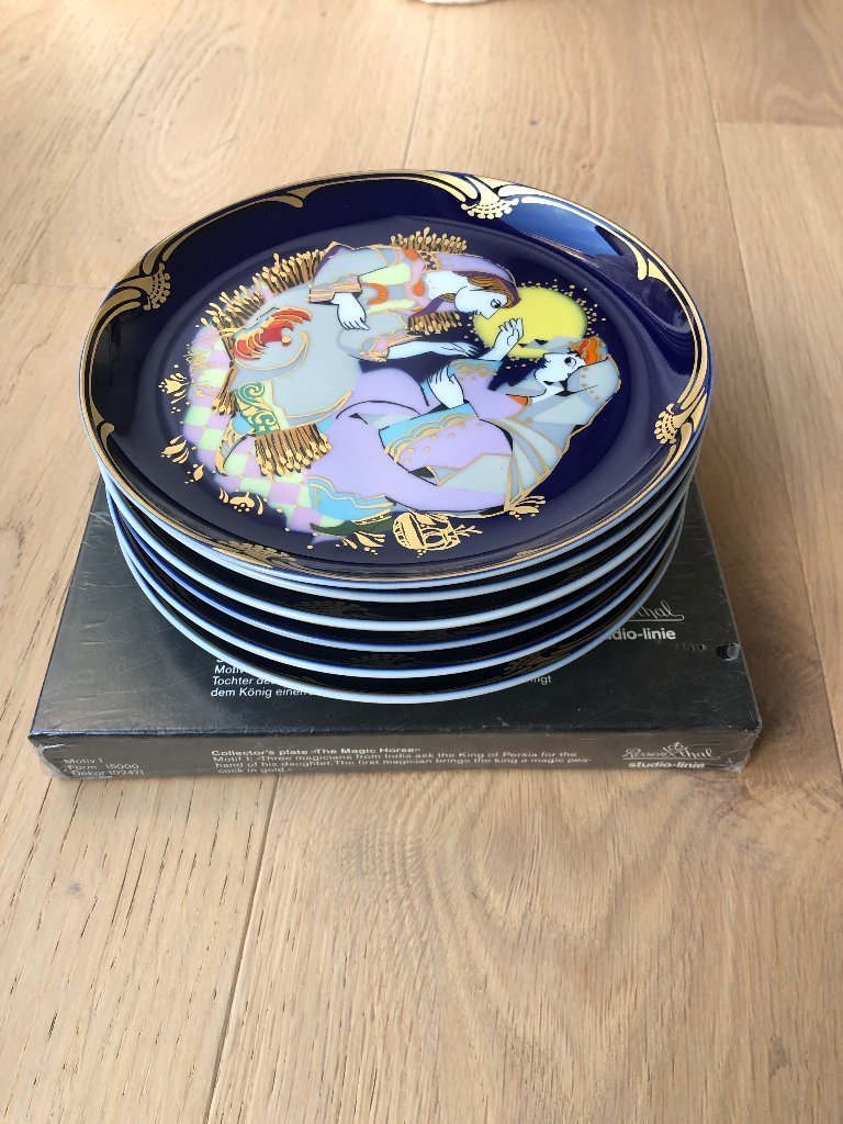 Set of 14 Rosenthal collector plates designed by Bjorn Wiinblad