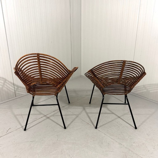 Rotan fauteuils van Rohé Noordwolde, Nederland 1960’s