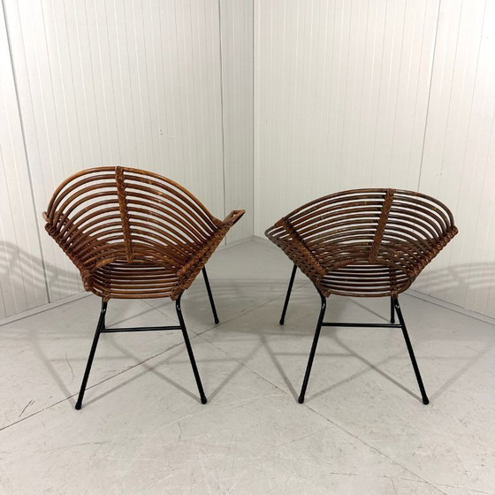 Image 1 of Rotan fauteuils van Rohé Noordwolde, Nederland 1960’s
