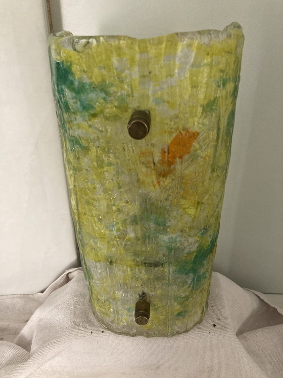 Applique da parete in vetro smerigliato verde e giallo in stile brutalista – Glass (photo 7 of 13)