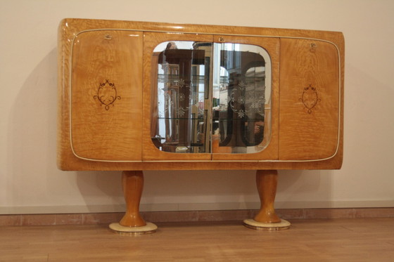 Image 1 of Vittorio Dassi Mid Century Modern Bar Sideboard | Vintage Wooden Furniture for Dining Room 1950