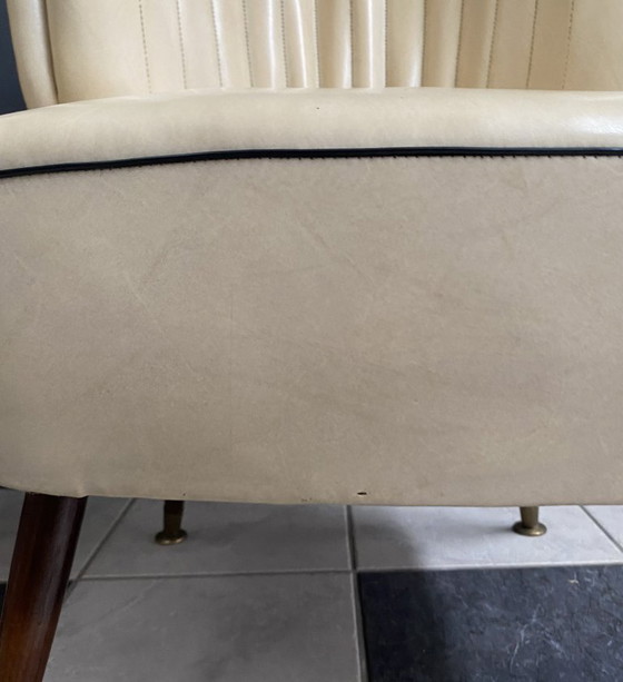 Image 1 of 2 sedie da cocktail in skai bianco anni '60