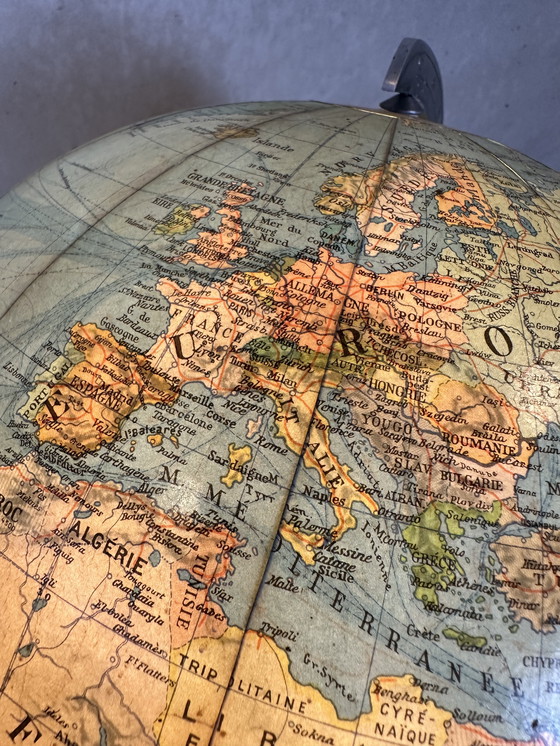 Image 1 of Vintage wereldbol ‘Colomb’ / verlichting - glas