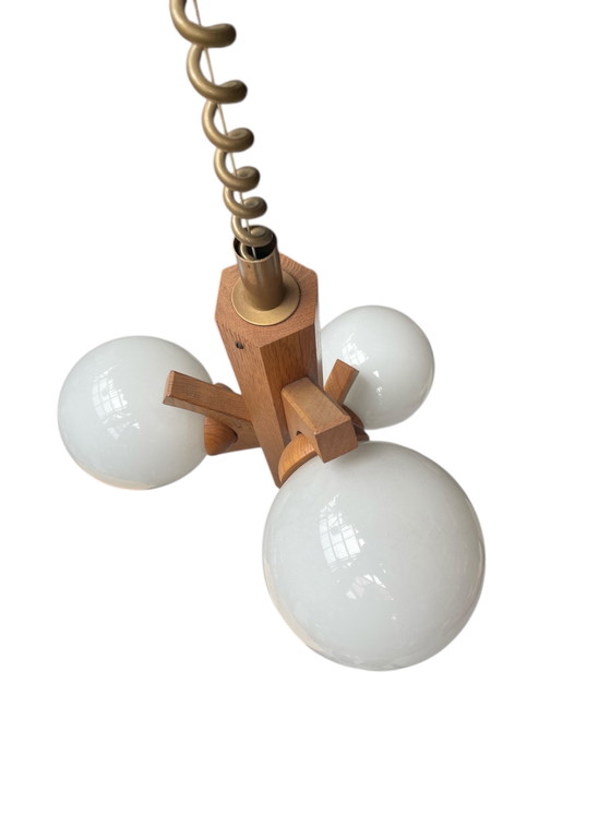 Image 1 of Lampada a sospensione Jaren 70, eiken vuota 