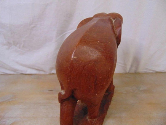 Image 1 of Éléphant en bois vintage de Thaïlande, 1970