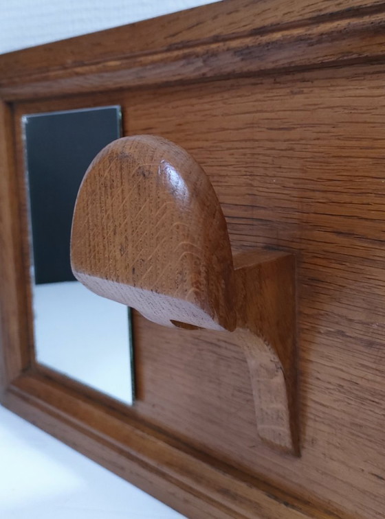 Image 1 of Appendiabiti da parete a specchio in rovere