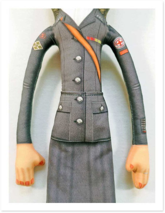 Image 1 of Red Cross Nurse Gift Art Doll | WW2 Nurse Gift Collectible | Red Cross Nurse Office Decor | WW2 Medical History Gift