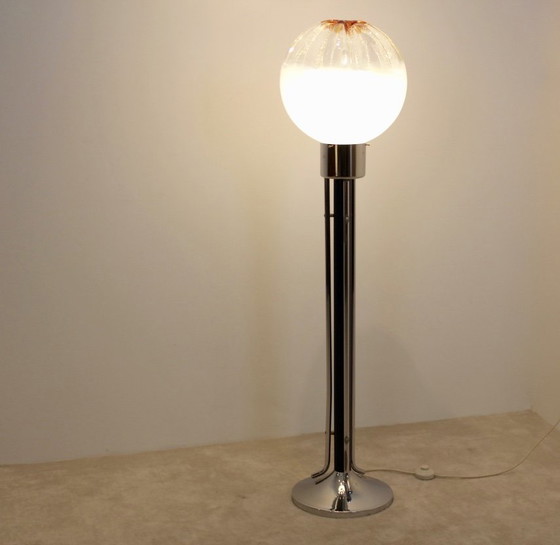 Lámpara de pie de cristal A.V. Mazzega, Lámparas de pie, polished steel (foto 3 de 10)