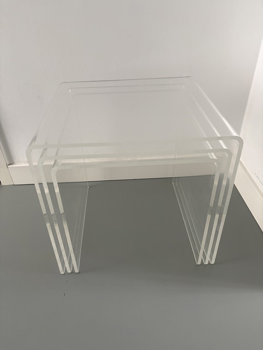 Tavolini laterali vintage in plexiglass