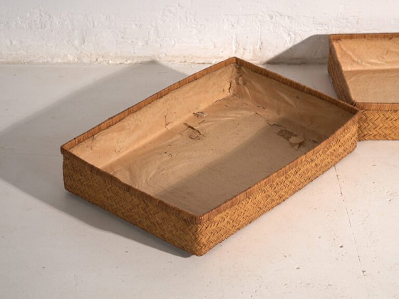 Caja japonesa antigua de bambú tejido – Japón, circa 1950. Juego de dos piezas. – Armarios de almacenamiento (photo 28 of 40)