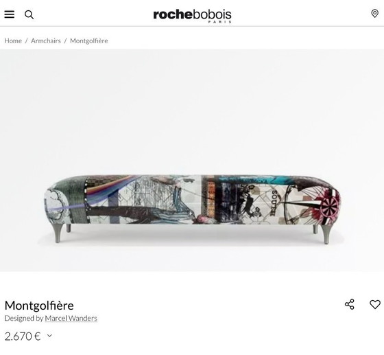 Image 1 of Roche Bobois Montgolfiere Ottoman | Marcel Wanders × Kenzo Takada | 2021