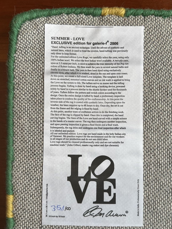 Image 1 of Wollen Robert Indiana wandkleed