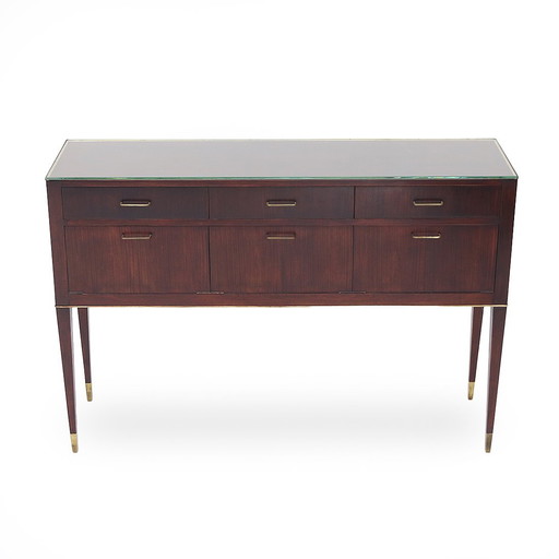 Vintage Sideboard With Drawers And Glass Top