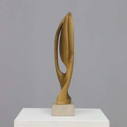 Sculpture organique en bois faite à la main par Morales, 20e siècle