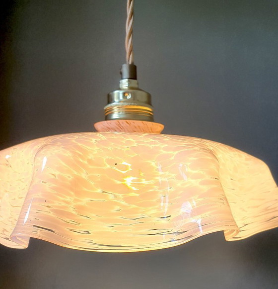 Image 1 of Lampada a sospensione vintage in vetro Clichy, anni '30, lampada da soffitto Art Déco