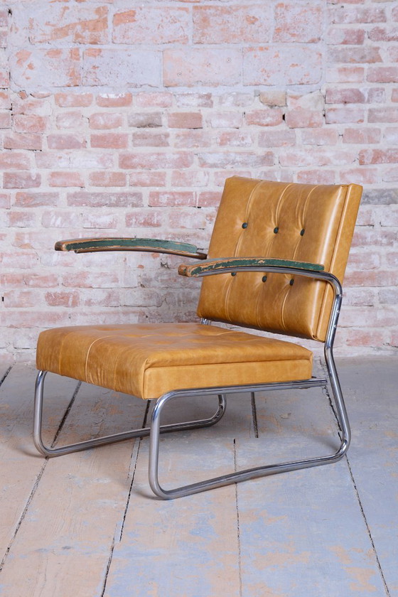 Een paar gerestaureerde Bauhaus-fauteuils van Mücke-Melder, beukenhout, chroom, Tsjechië, jaren 1930. (photo 14 of 19)