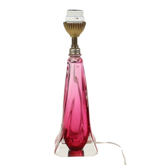 Purple Pink Crystal Table Lamp Val Saint Lambert Sixties – Glass (photo 7 of 13)