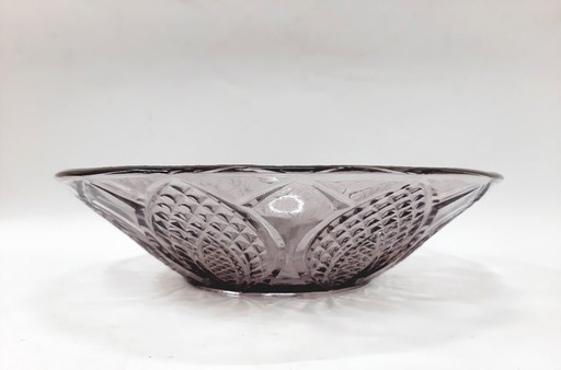 Vintage purple glass fruit bowl 