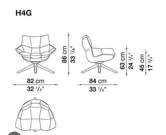 Image 1 of B&B Italia Husk H4G Lounge Chair Draaibaar Showmodel