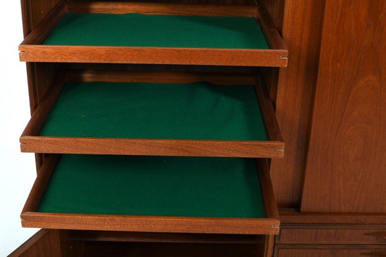 Image 1 of High Quality Danish Highboard with Brass Handle Inlays 1950s