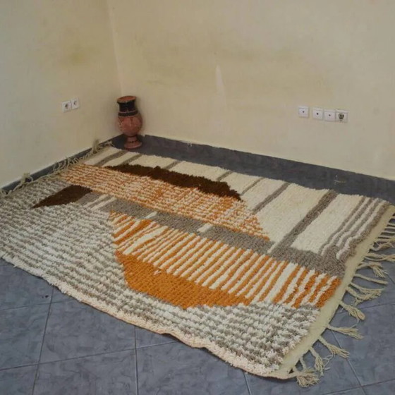 Tapis marocain écru à motifs géométriques 250cm x 150cm (photo 4 of 7)
