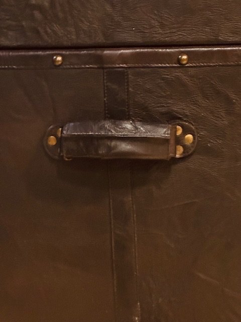 Image 1 of CAJA DE CUERO SINTÉTICO, COFRE, MESA AUXILIAR, CAJA DE ALMACENAMIENTO, ESTILO COLONIAL BRITÁNICO