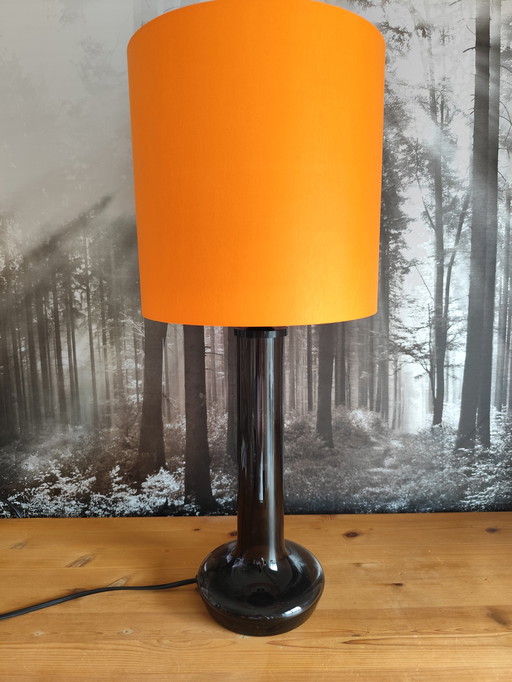 Vintage tafellamp in Space Age-stijl, oranje gerookt glas, Zweden, jaren 70.