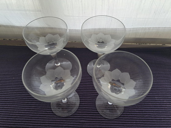 Image 1 of 19x Vintage Lotus Flower Crystal Glass Rosenthal