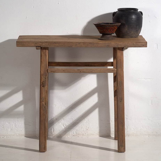 Mesa consola de vestíbulo antigua (c.1920) #2, Madera, Marrón, Rustic (foto 29 de 29)