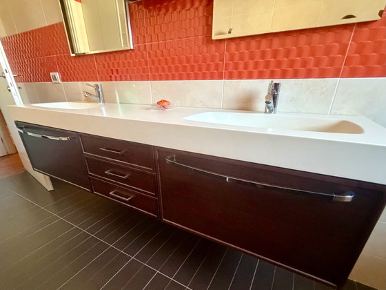 Meuble de salle de bain avec deux miroirs – Armoires de rangement, Pierre, Bois (photo 4 of 5)