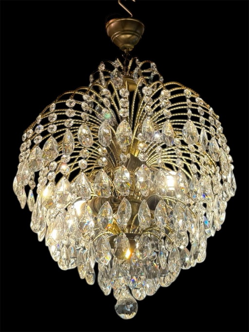 Vintage Hollywood Regency crystal lamp