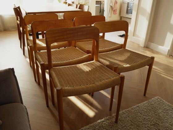 Image 1 of 6x Niels Otto Moller stoelen model 75 