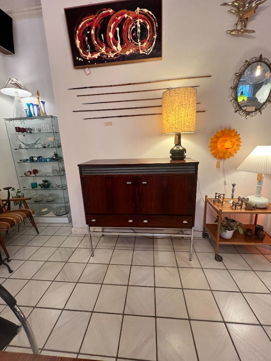Image 1 of Meuble de bar vintage / Buffet avec éclairage, palissandre, années 1960