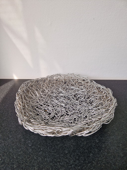 Cuenco de alambre Vintage Alessi Nuvem XL diseño Fratelli Campana