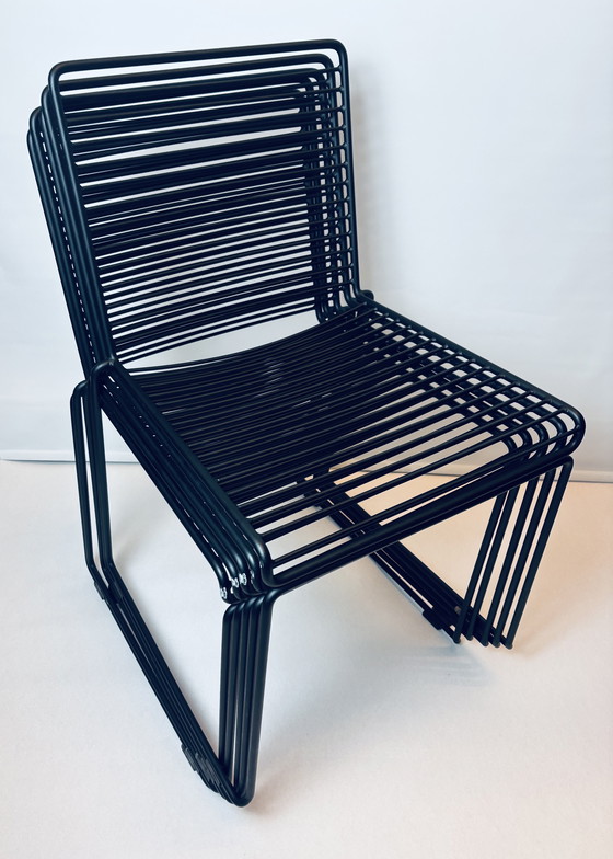 Image 1 of Sedie da pranzo HAY Hee – Set di 10 + 10 cuscini – Nere – Ottime condizioni