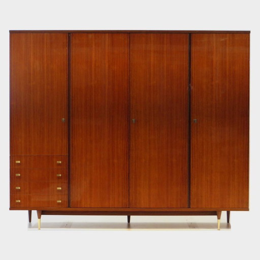 Armoire vintage à 4 portes en palissandre, style milieu du siècle, années 1960