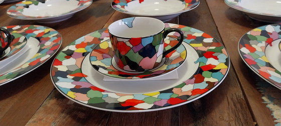 Image 1 of DESIGN-IKONE: Taitù "Dieci" 1986 Zeitkapsel neu 25-teilig – Komplettes Set für 4 Personen + komplettes Ersatzset!