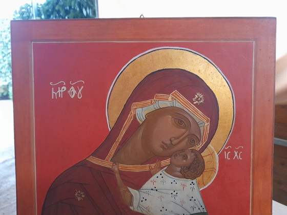 Image 1 of Handgemalte Ikone Unserer Lieben Frau der Zärtlichkeit