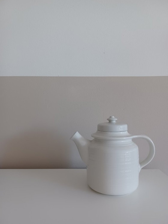 Image 1 of Arabia Finland Kaarna Teekanne - Ulla Procopé Weißes Steingut | Mid Century 1960s