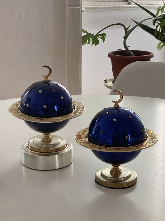 Portasigarette pianeta blu con zodiaco – Oggetti decorativi, Metallo (photo 8 of 8)