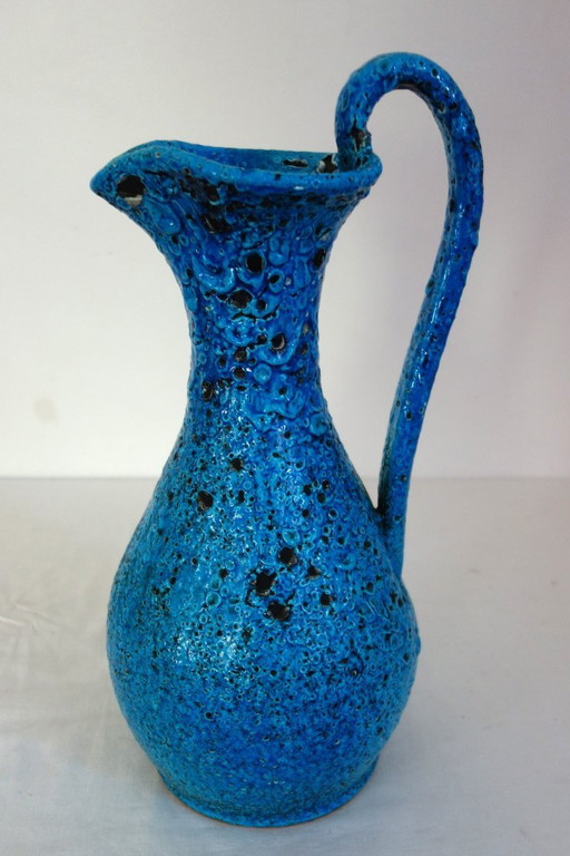 Large vintage fat lava ceramic vase H41cm