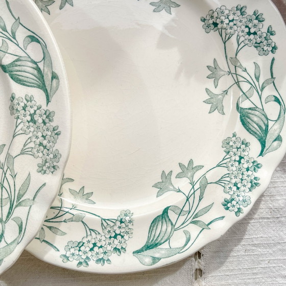 Set di 6 Piatti Piani Antichi in Ironstone "Lilac" – Longchamp XIX Secolo – Stoviglie, Vintage (photo 8 of 14)