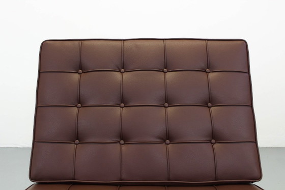 Image 1 of Barcelona Knoll Brown Tobacco Leather Mies Van Der Rohe Knoll Seats