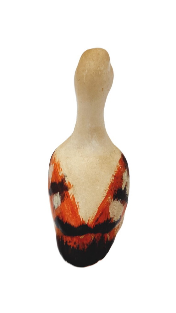 Image 1 of Statuina di oca o anatra in ceramica dipinta a mano