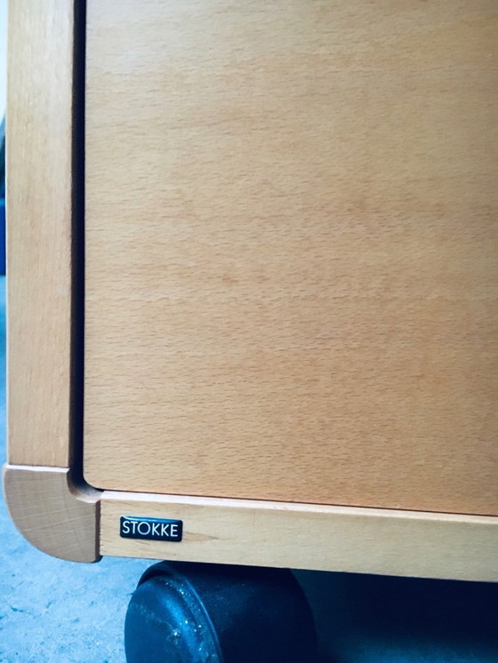 Image 1 of Scandinavian Ergonomic Design Writing Desk and Stool, Stokke 1980's