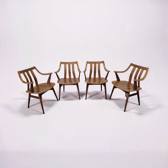 Image 1 of 4 chaises en contreplaqué style milieu du siècle, Pays-Bas, années 1960